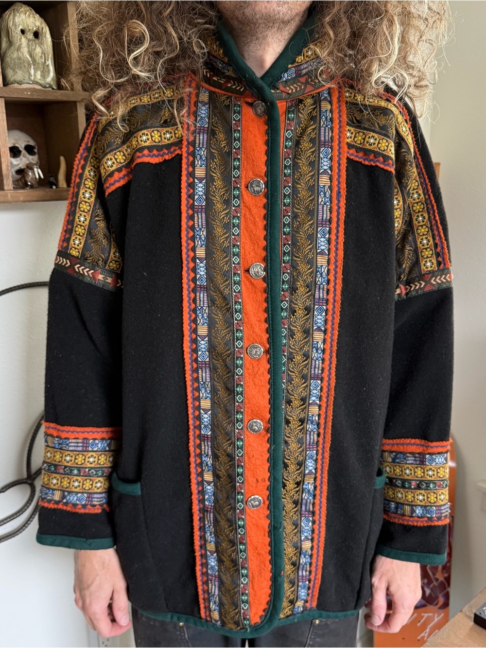Vintage 80s 90s Wool Folk Art Jacket Samii Clothes ~ Size Medium